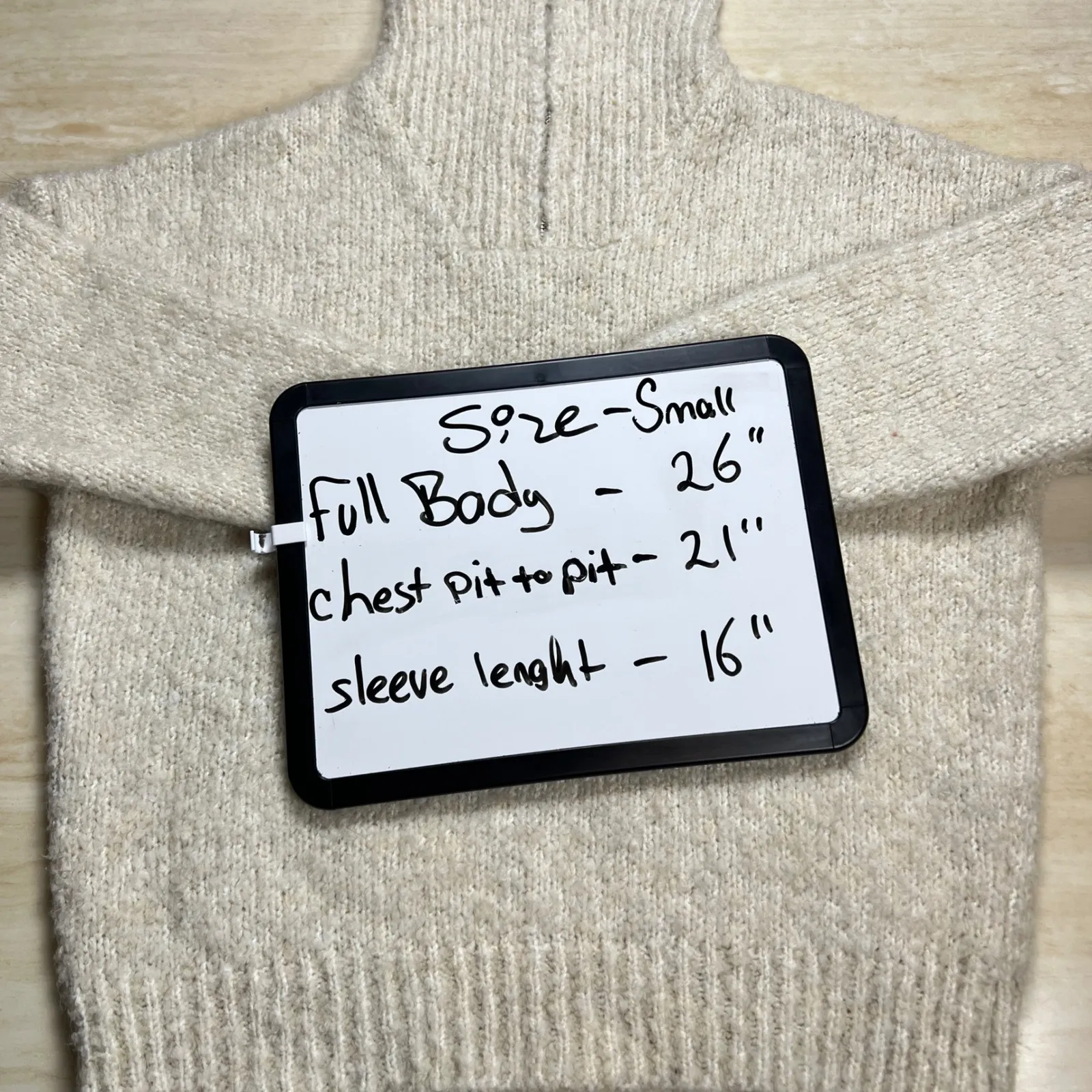 Anthropologie Pullover Sweater Quarter Zip Mock Neck Beige Boucle Knit Tan - Image 11