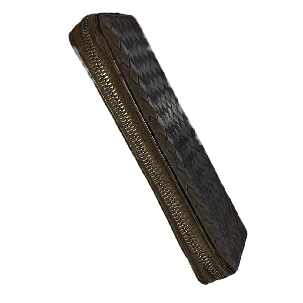 Bottega Veneta Intrecciato Weave Taupe Leather Continental Wallet - Image 8