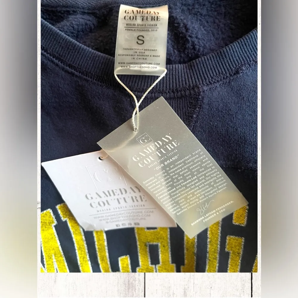 Women Gameday Couture Michigan Wolverines Long Sweater Dress Blue Size Small NWT - Image 7