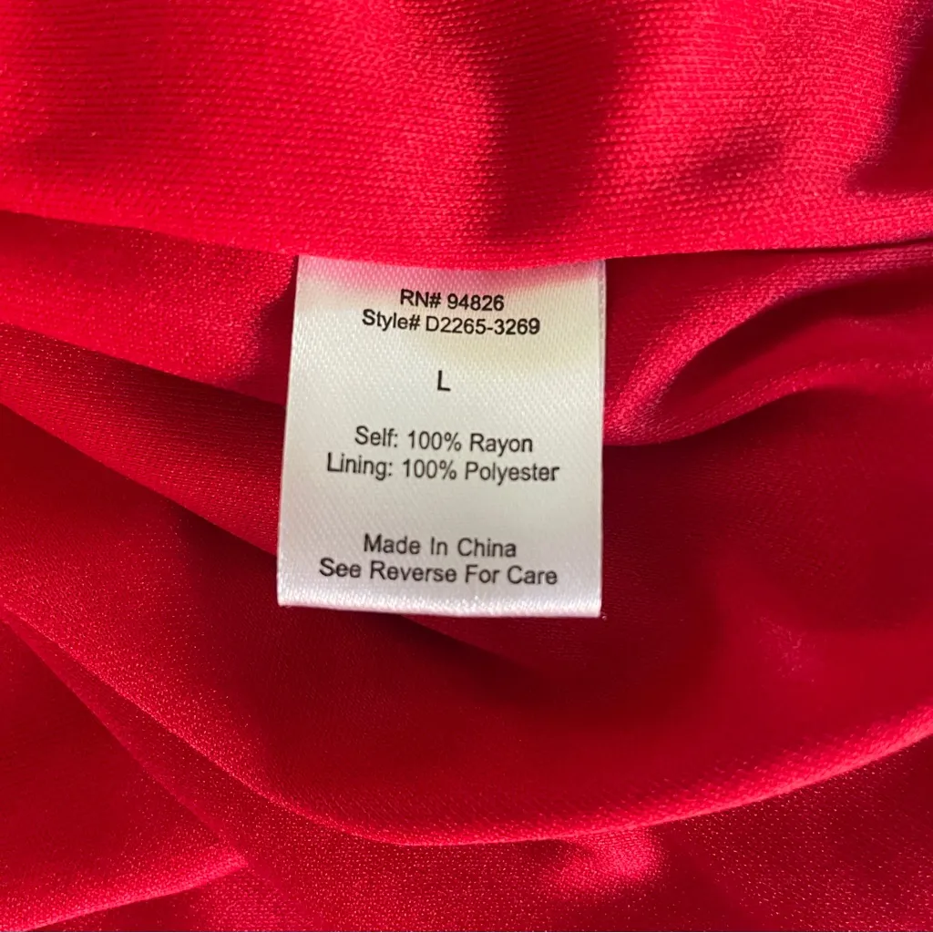 ATAP Crochet VNeck Fit & Flare Dress sz Large Red Lace Boho Cut Out Fairy Grunge - Image 11