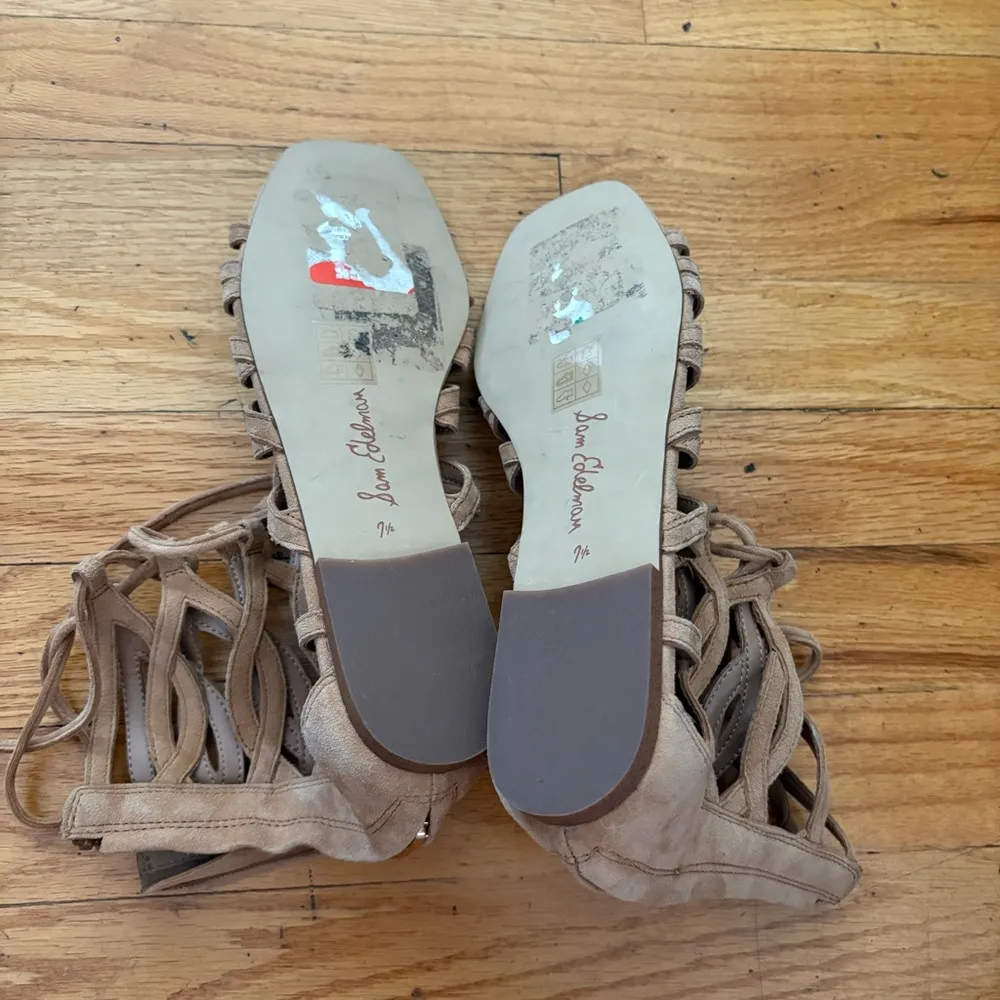 Sam Edelman Tan Strappy Gladiator Sandals Size 7.5 - Image 4