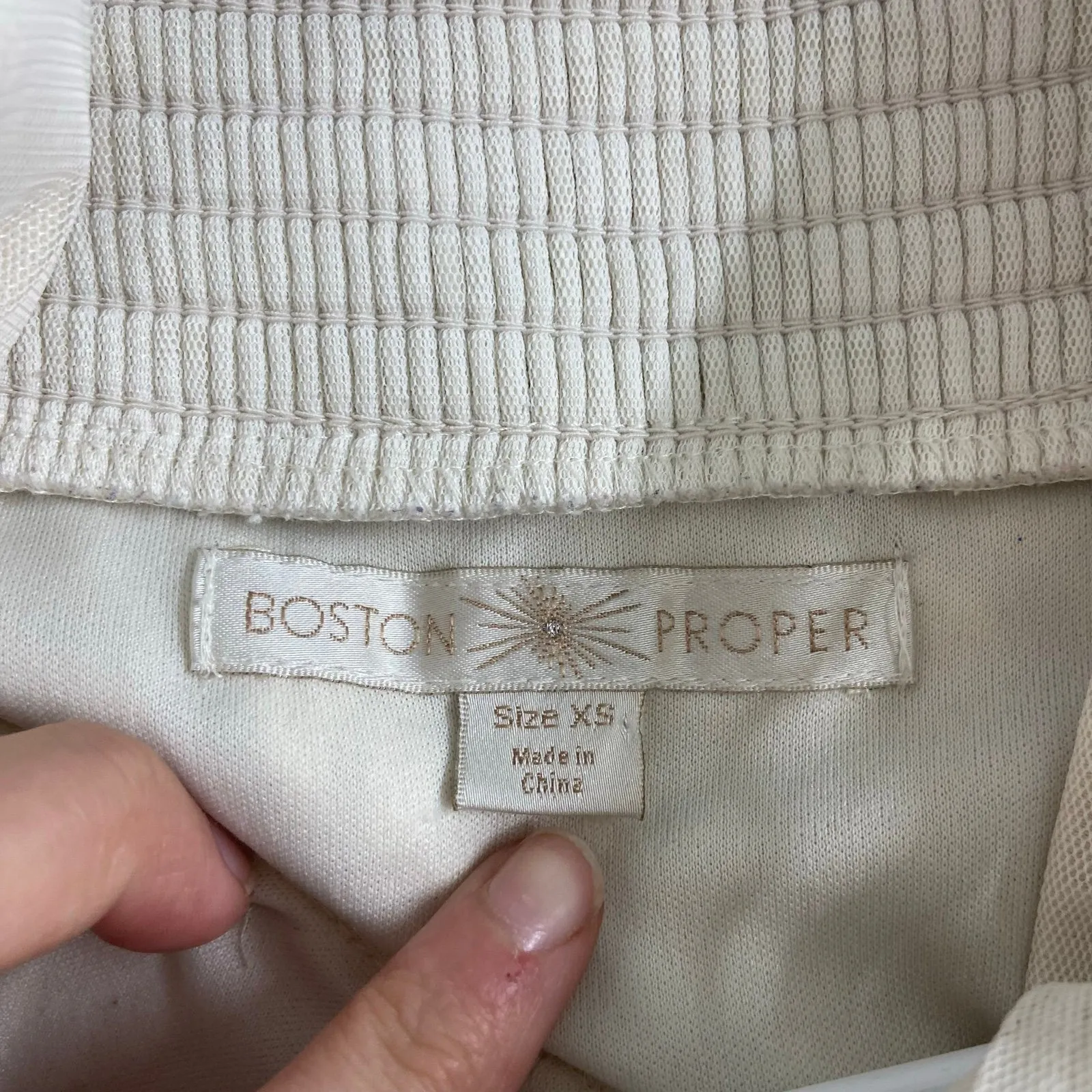 Boston Proper women's ivory lace crocheted high neck loose floral blouse tank XS - Image 7