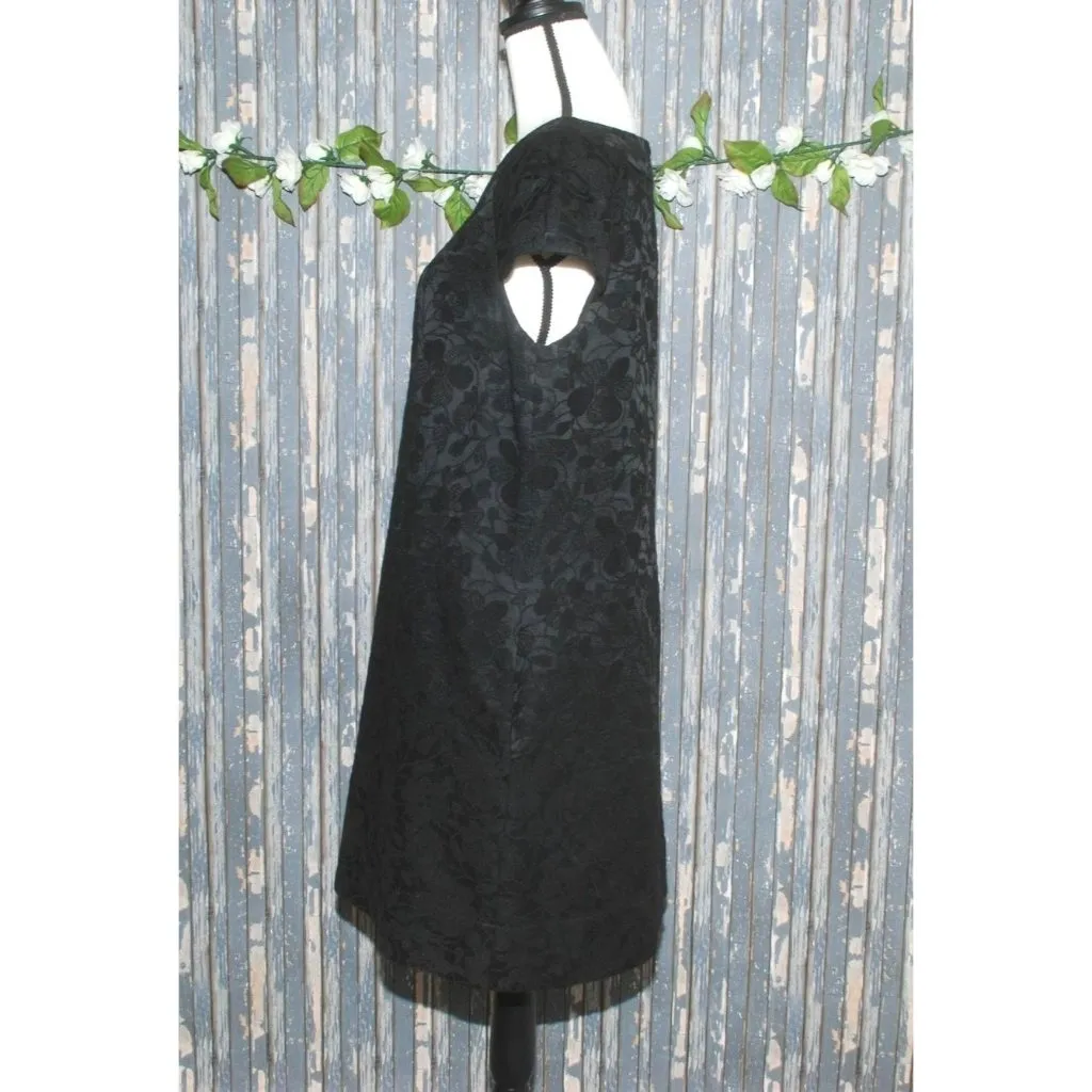 Banana Republic Black Lace Jacquard Short Cocktail Party Dress Size 14 LBD - Image 4