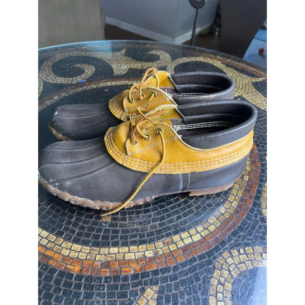 L.L. Bean Maine Hunting Shoe Duck Shoes 10M | Made in USA | Brown Leather Rubber - Image 2