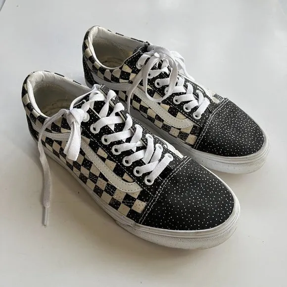 VANS‎ PRIMARY CHECK OLD SKOOL SHOE BLACK/WHITE CHECKS LACE UP WOMENS 10.5… - Image 6