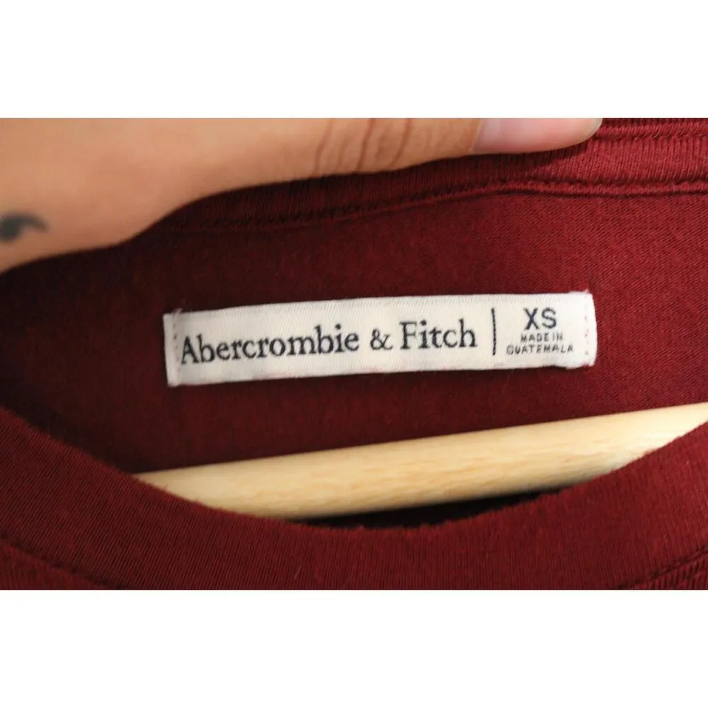 Womens Abercrombie & Fitch Red Crew Neck Soft Mini T-Shirt Dress Size XS - Image 3