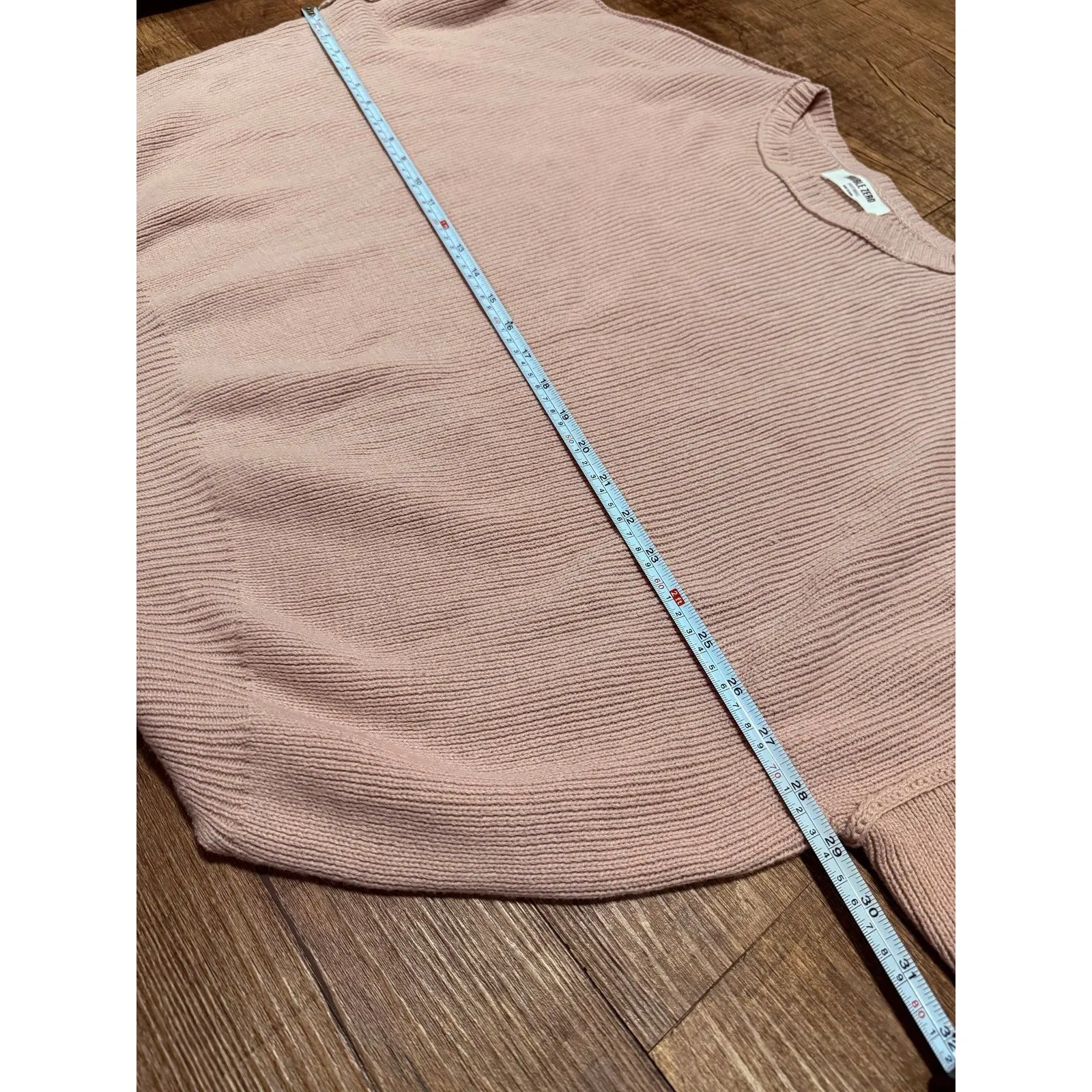 DOUBLE ZERO Light pink balloon sleeve knit oversized coquette sweater - Image 4