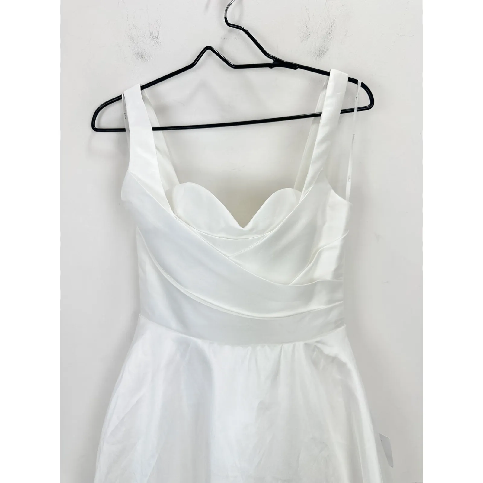 Lulus Modern Affection White Taffeta Pleated Sleeveless Maxi Dress Wedding S NWT - Image 6