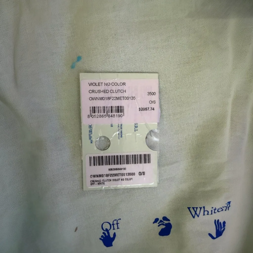 NWT Off-White Crushed “Sculpture” Clutch w Dustbag – Violet Purple - MSRP $2270 - Image 4