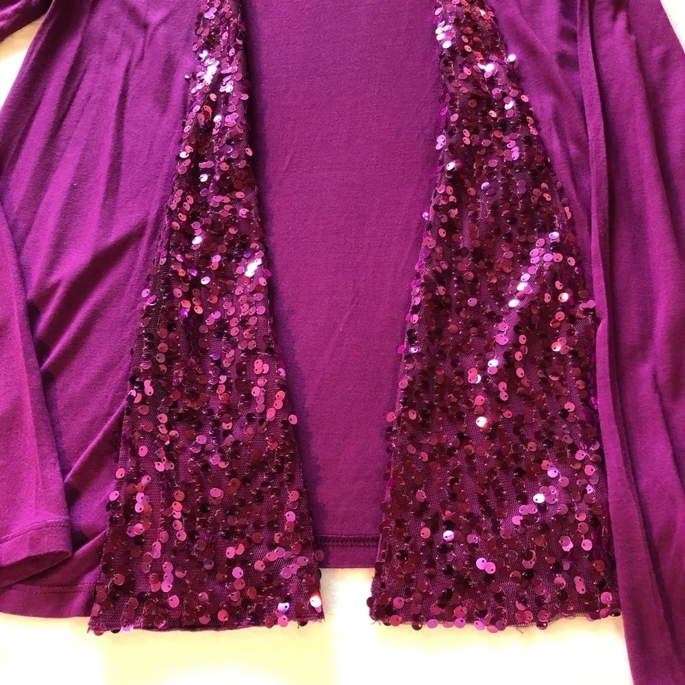 3/$20  Charlotte Russe Open Front Waterfall Cardigan Raspberry Size Small NWT - Image 6