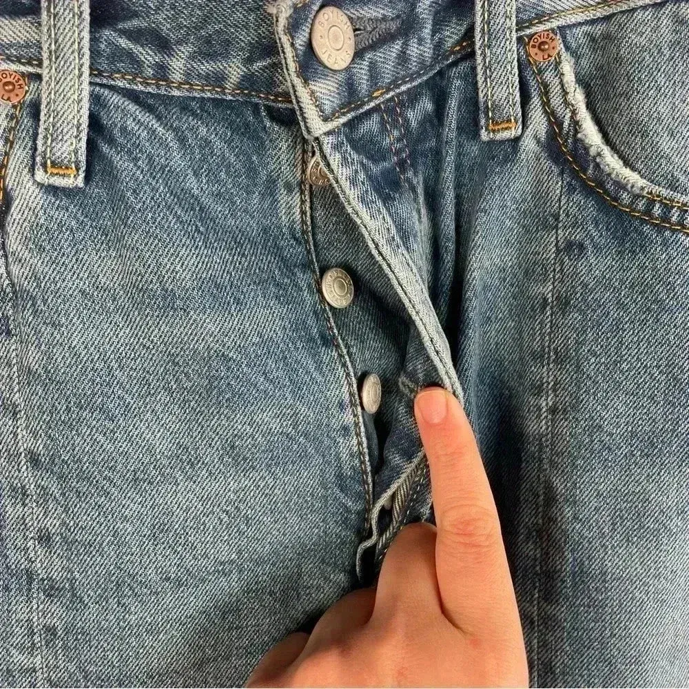 Boyish Medium Wash The Quincy Split Cropped Straight Leg Jean - Image 6