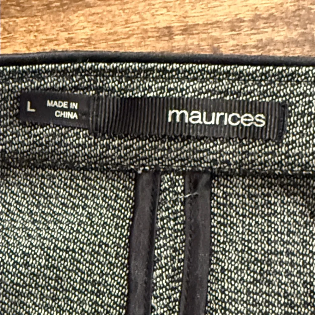 MAURICES Black & Gray Mandarin Collar Tweed Blazer w/ Lace Accents Size Large - Image 8