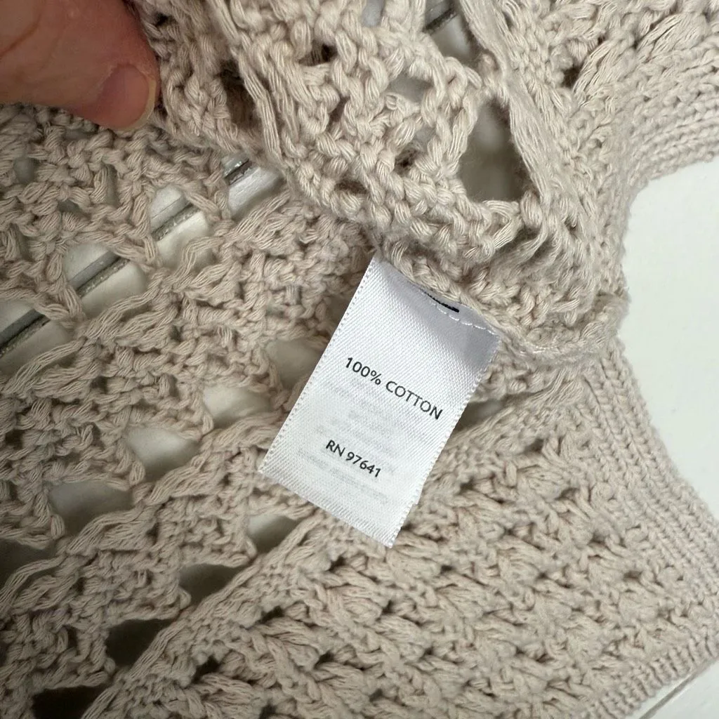 J Jill Women’s Large Missy Boho Crochet Knit Sweater - Image 3