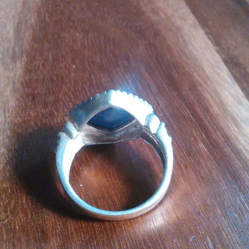 Artisan Crafted Lapis Lazuli Sterling Silver Ring (Size 10) - Image 13