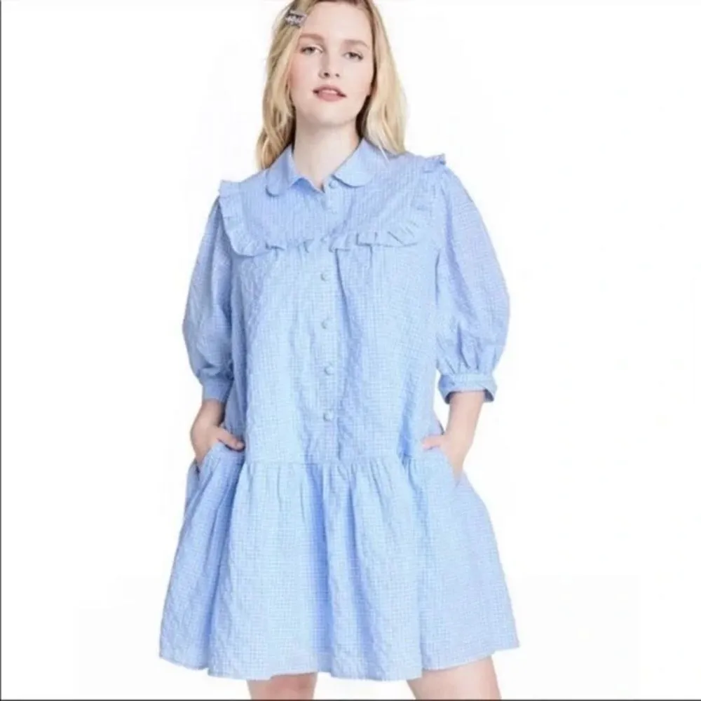 ✨HP✨Women's Gingham 3/4 Sleeve Shirtdress✨ - Image 4