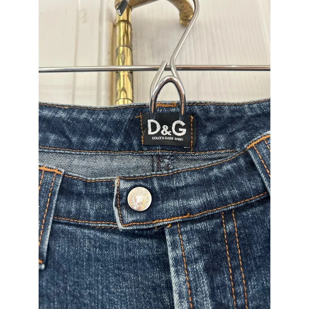 Vintage Y2K Dolce & Gabbana Straight Leg Dark Wash Jeans - Image 2