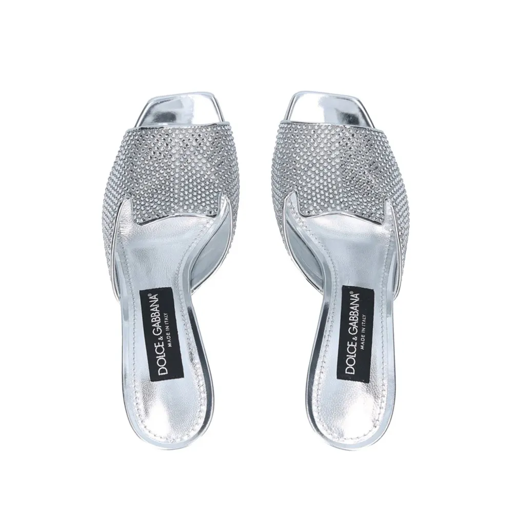 Dolce & Gabbana DG-Heel Gemstone-Embellished Mules Size 40 NEW + Box + Dust Bag - Image 3