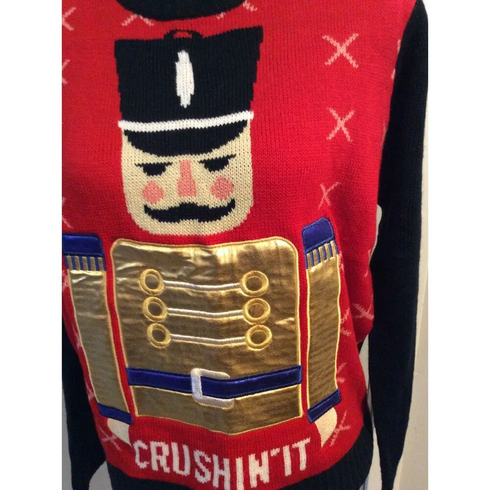 New NWT Ugly Christmas Sweater Soldier Nutcracker Small S Red - Image 6