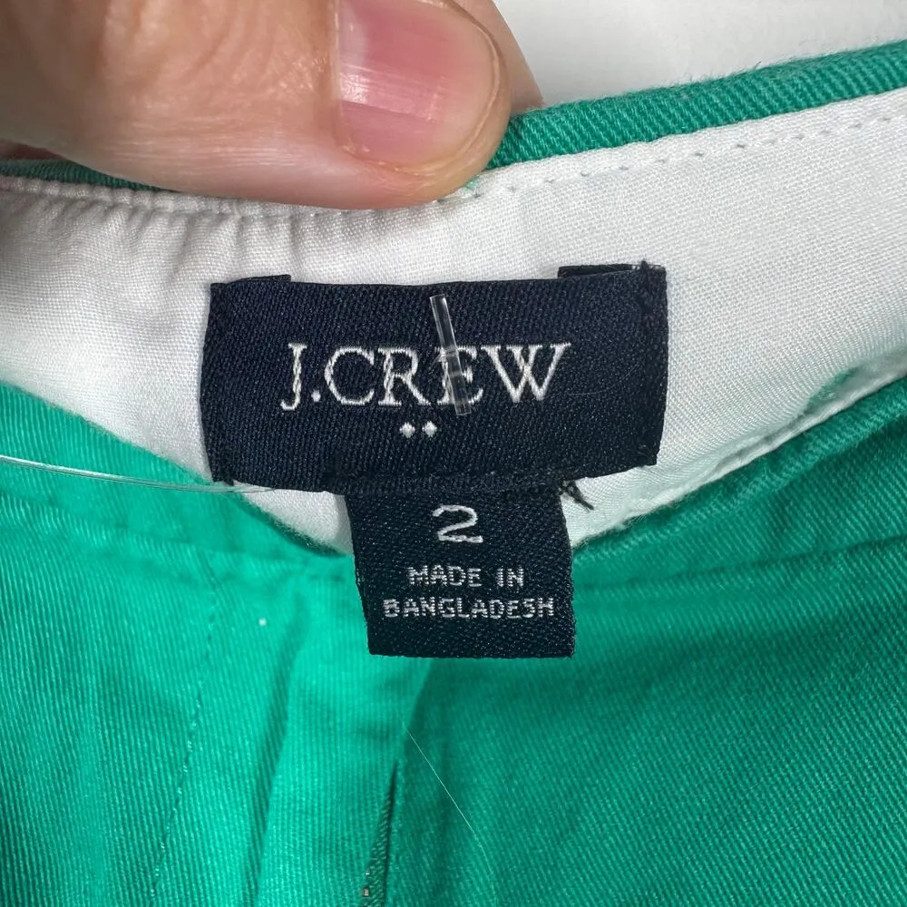 J.CREW Shorts Women 2 Green 100% Cotton Spring Summer Preppy Minimal Casual - Image 5