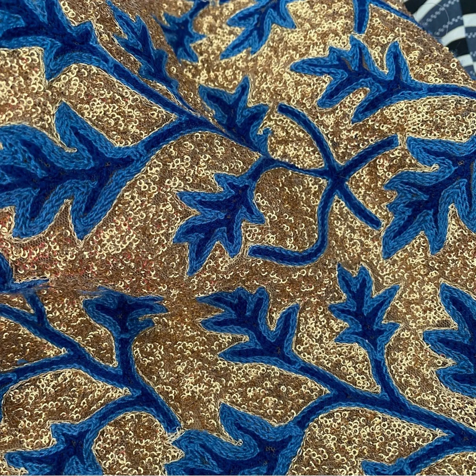 The Odells Strappy Sequin Embroidery Dress Gold Blue size XS - Image 9