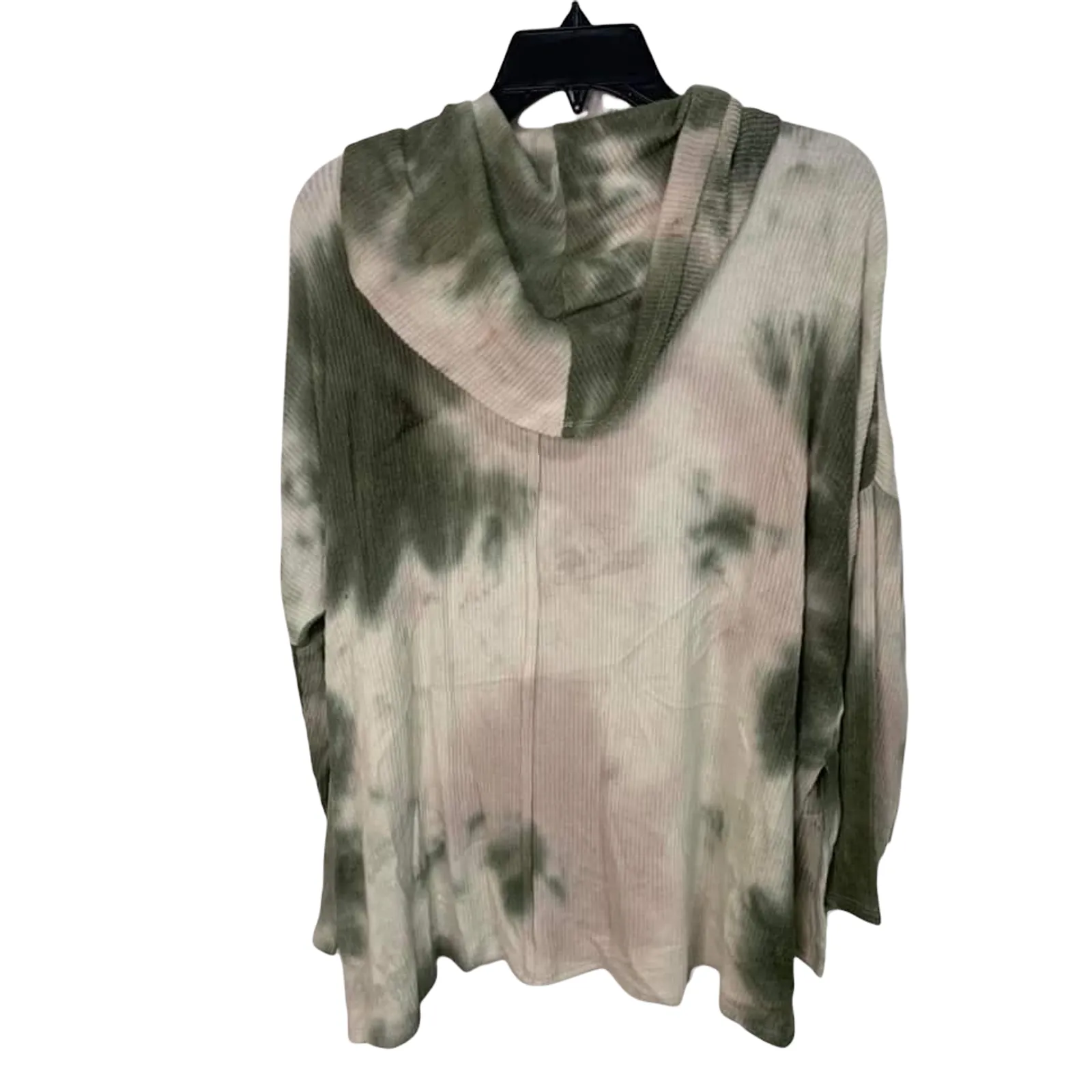 CHENAULT Tie Dye Cozy‎ Seam Front Cowl Neck Pullover in Olive S NEW Green - Image 6
