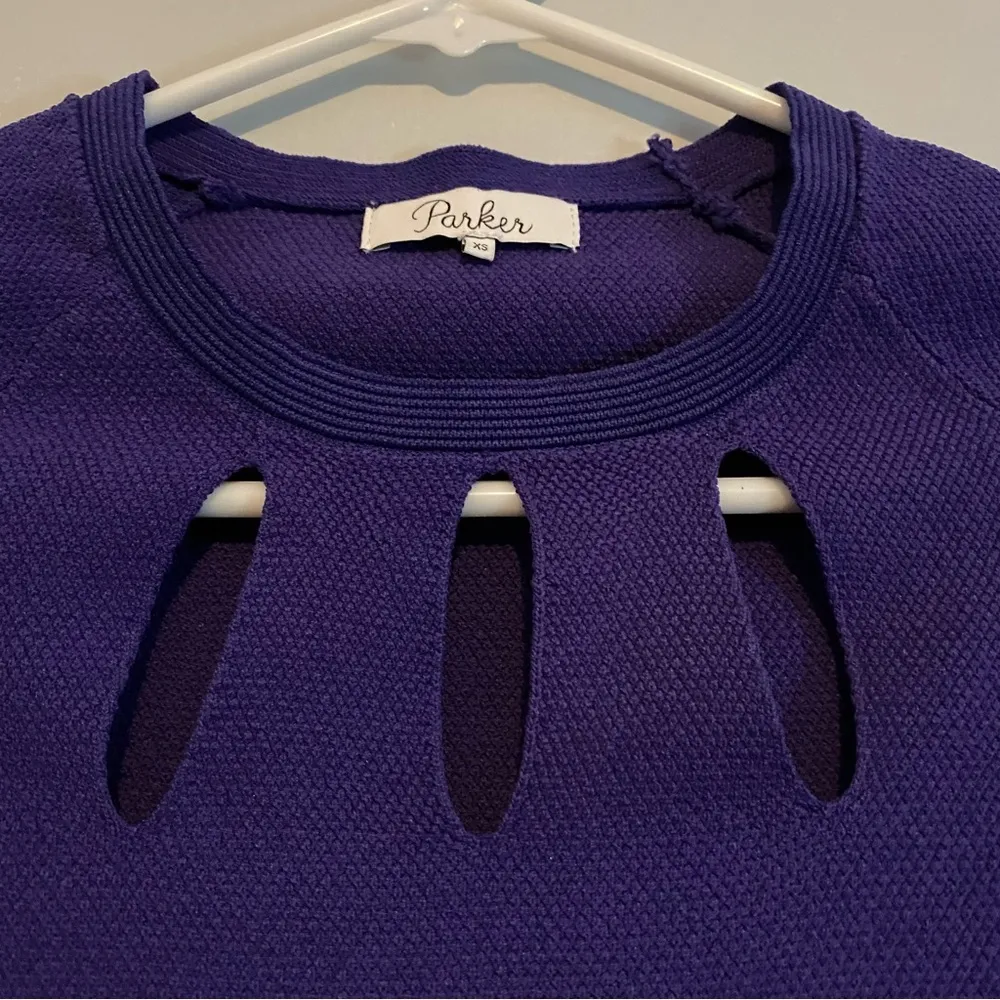 PARKER Purple Long Sleeve Keyhole Crew Neck Knit Shirt Size XS - Image 5