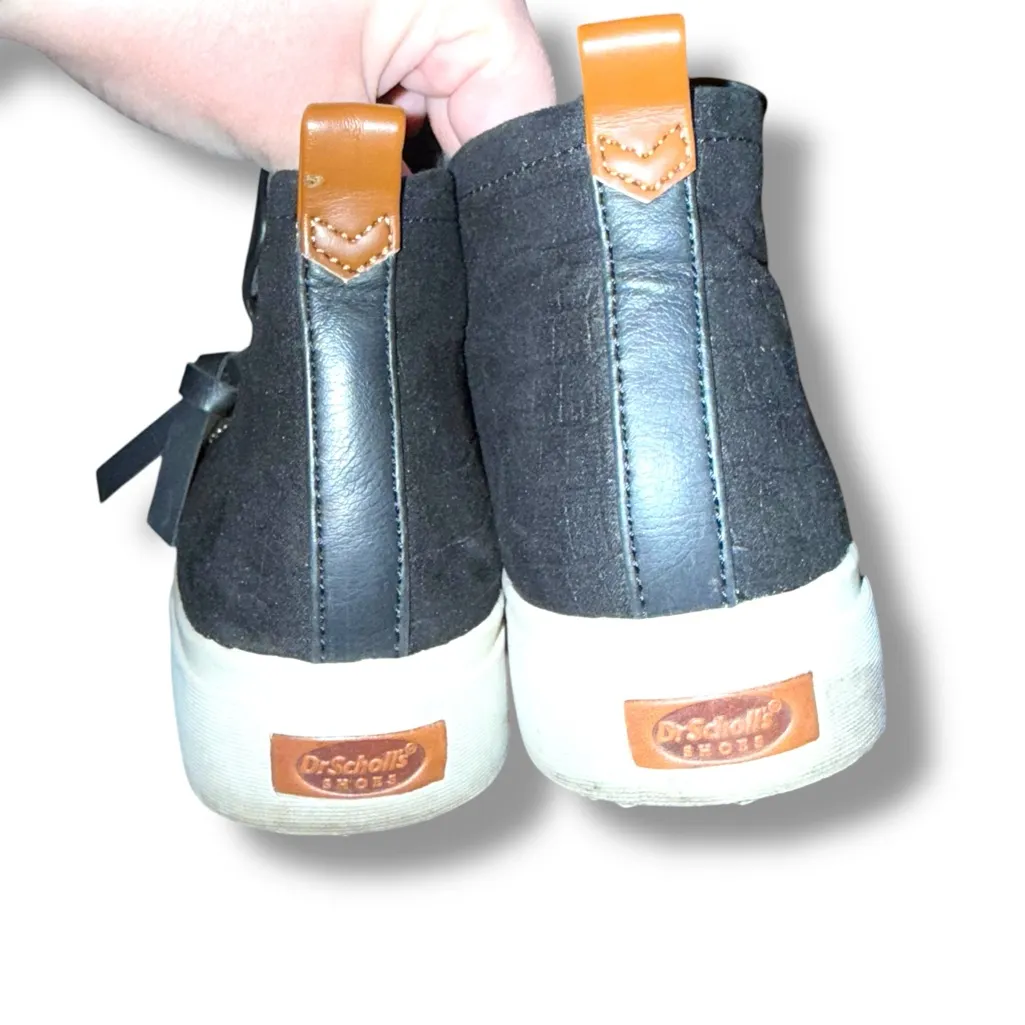 Dr. Scholl's Wanderay Black Faux Leather Side Zip Sneakers Sz 9.5 - Image 6