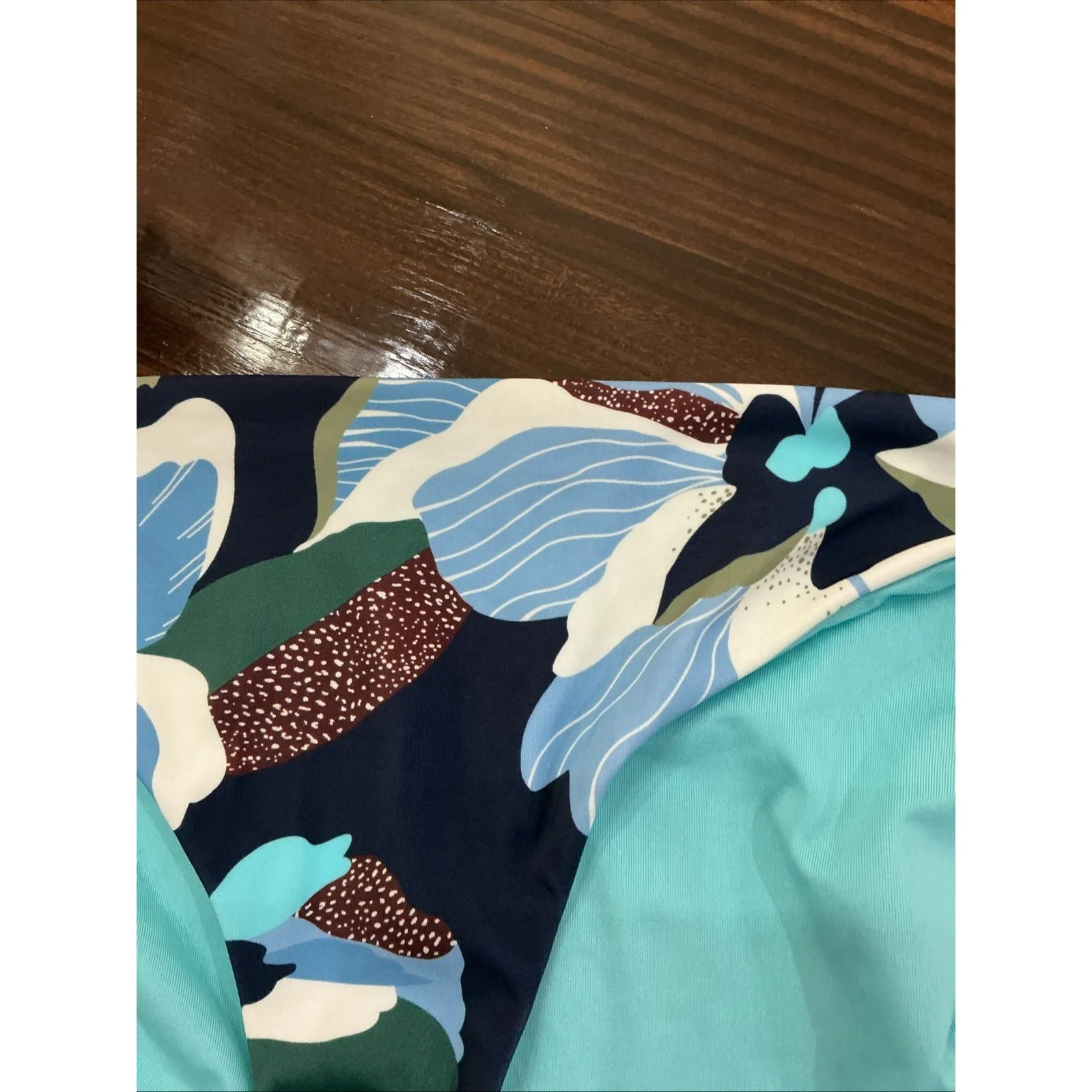 Athleta NWT Clean Medium SEAT Bottom Bikini Printed Hero Bloom Blue Sz Medium - Image 2