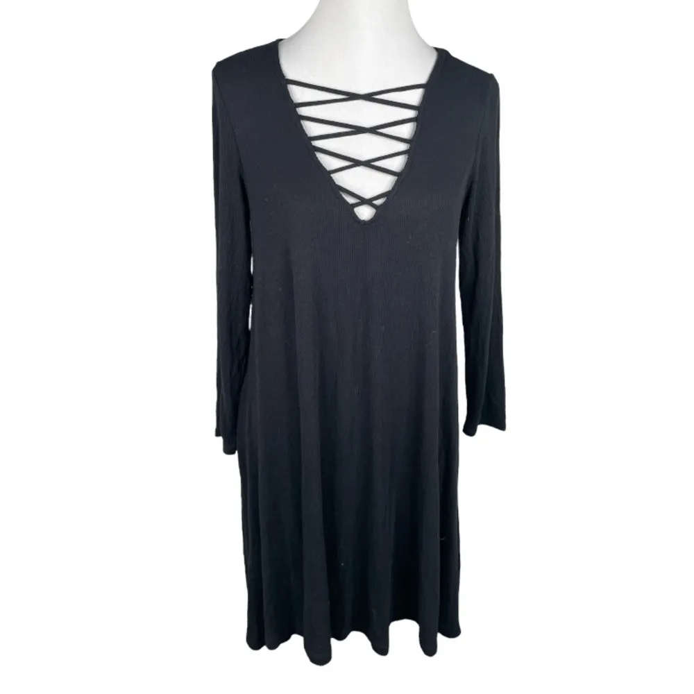 American Eagle Ribbed Dress Black Size Large - Image 8