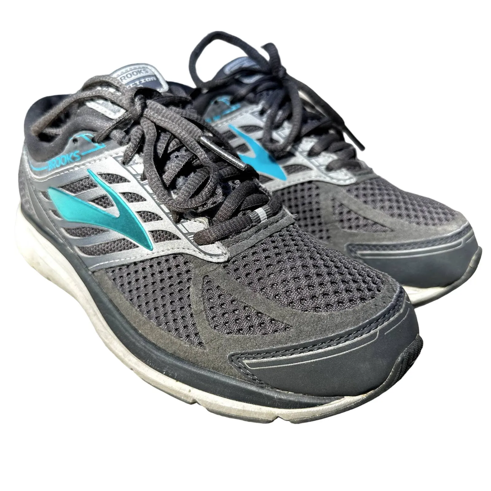Brooks Addiction 13 Running Sneakers Shoes Lace Up Athletic Gray Blue 8 Wide - Image 2