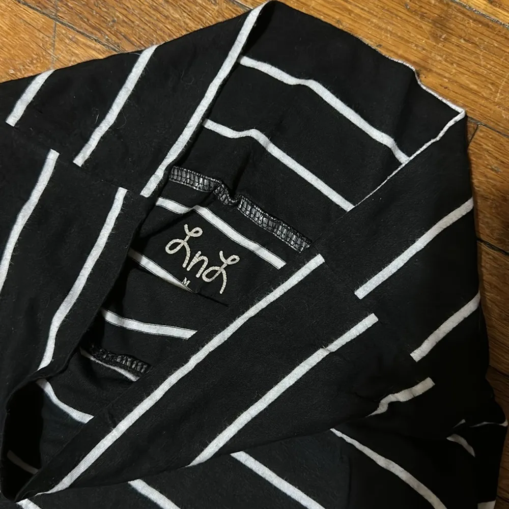 LnL Black and White Striped Women's Maxi Skirt, Medium - Image 3