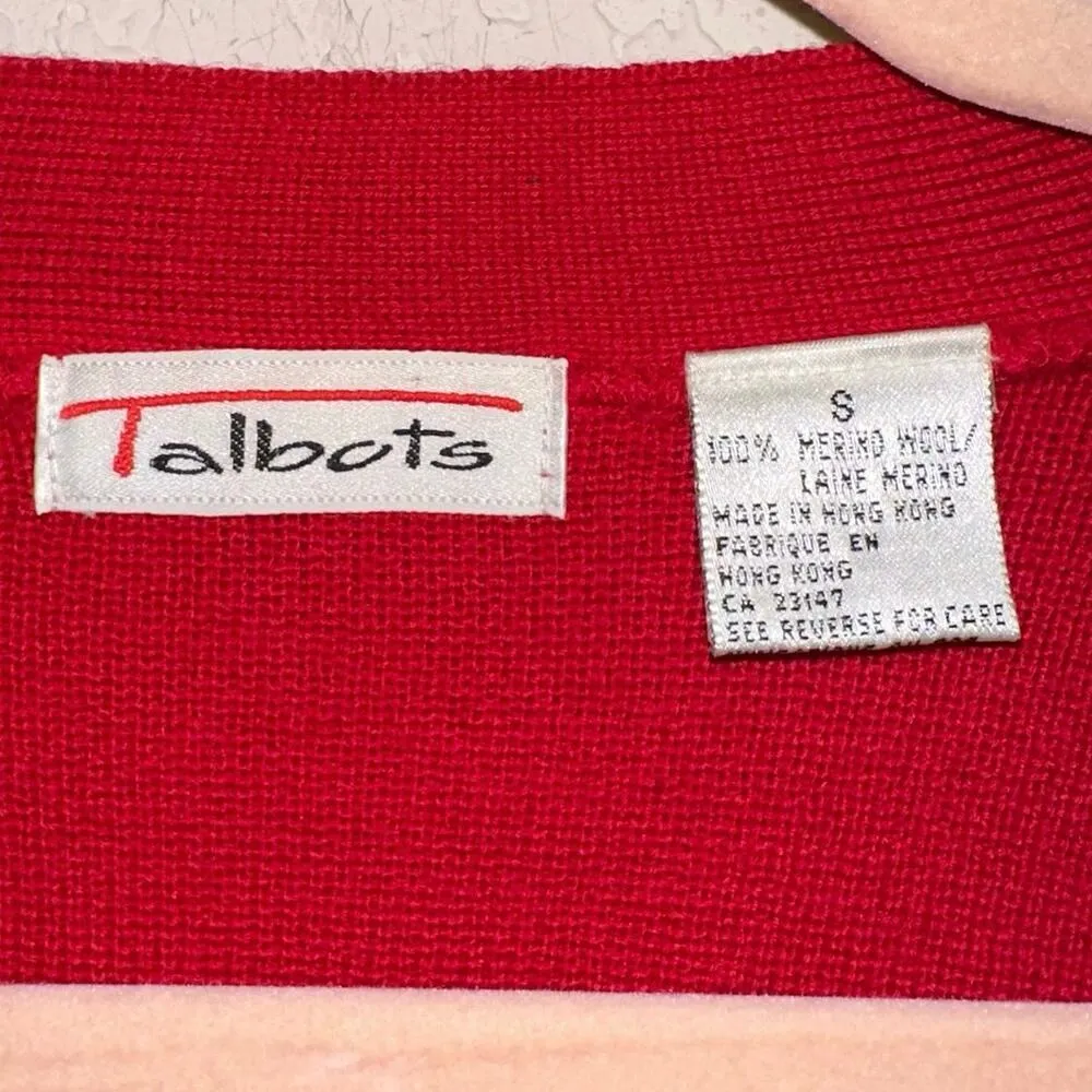 Talbots Vintage Wool Button Down Red Cardigan - Image 3