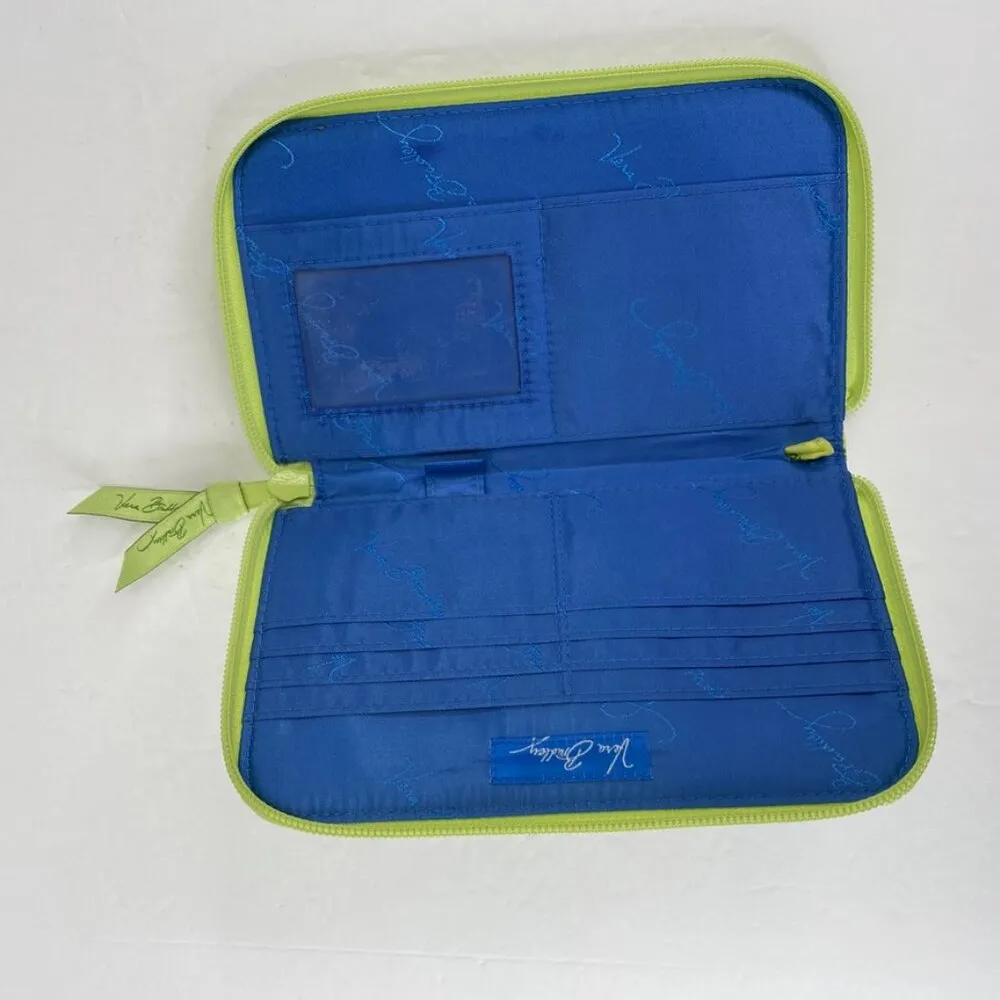 Vera Bradley Green Blue Zip Up Wallet - Image 2