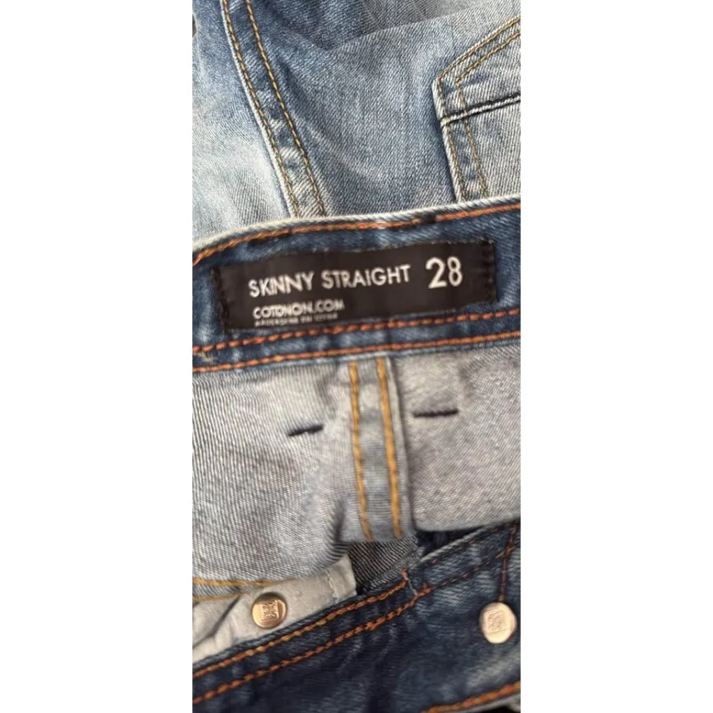 COTTON ON 28" blue skinny straight blue denim jeans Retails $70 - Image 2