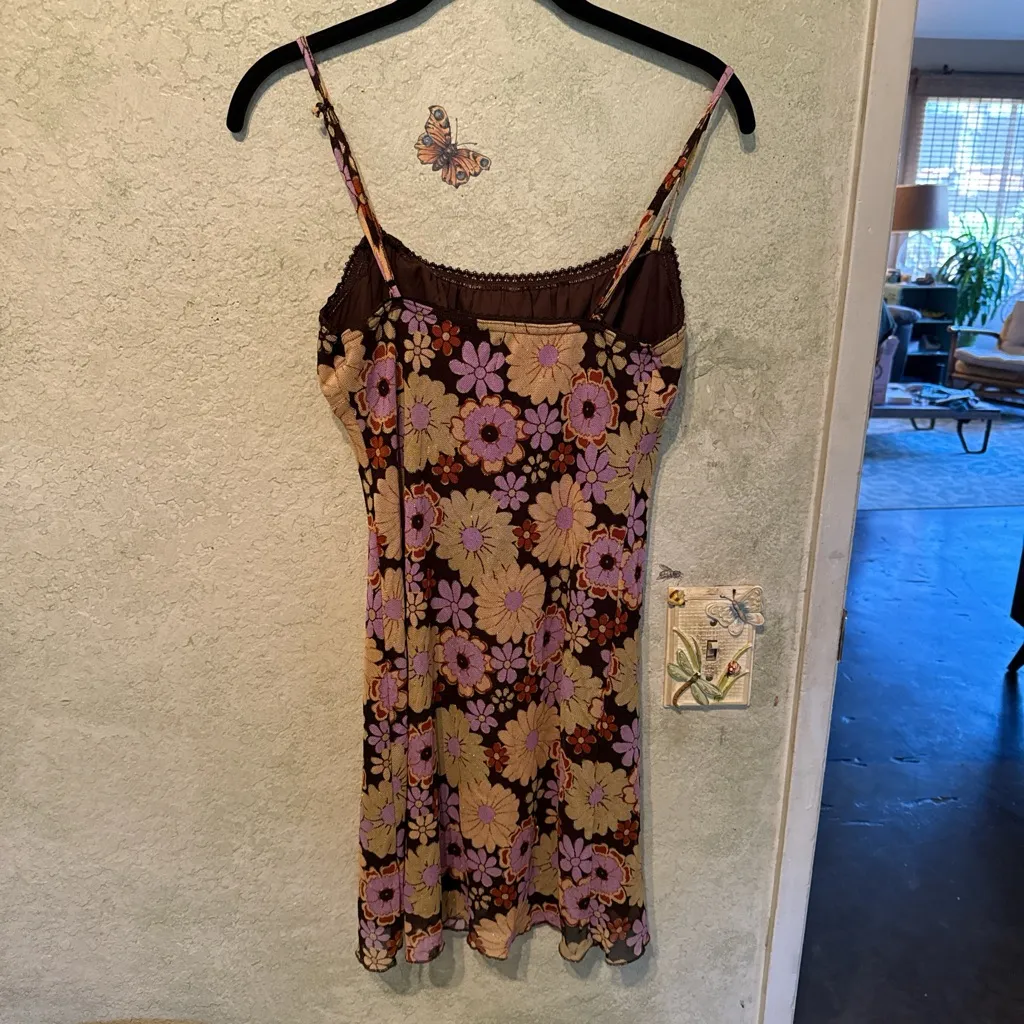 Princess Polly Brown and Purple Floral Dress - Image 3