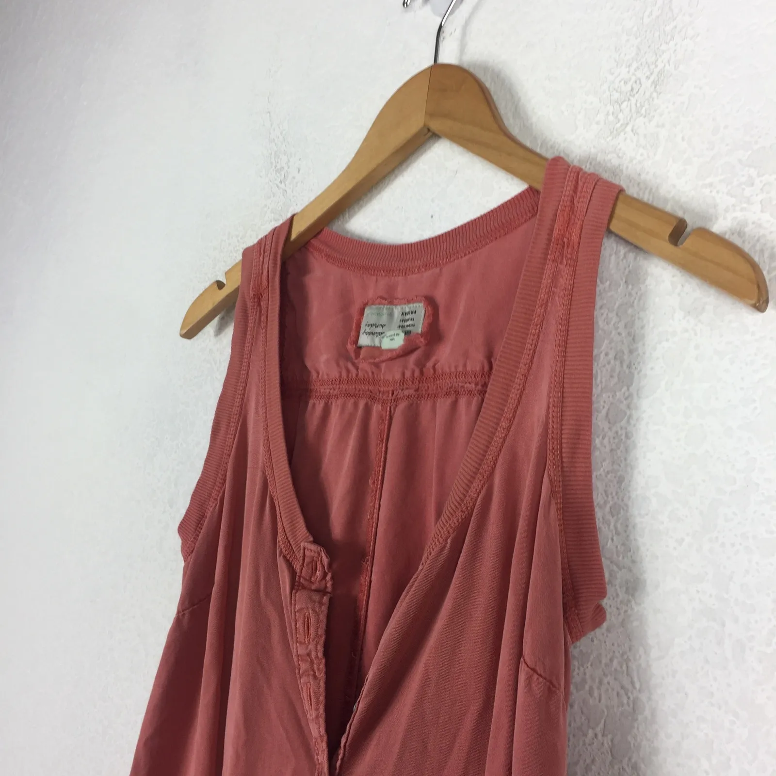 Anthropologie Saturday Sunday Llene Jumpsuit XS Coral Oversized Lagenlook Lounge - Image 8