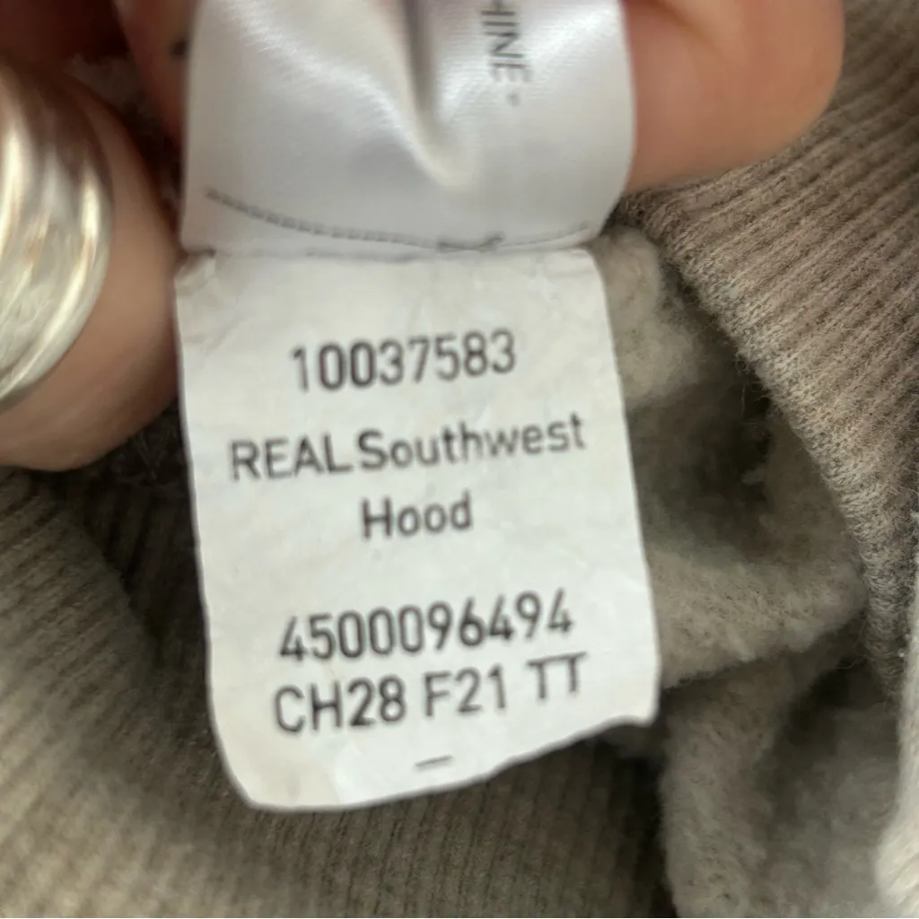 ARIAT Real Hooded Sweatshirt Oatmeal Heather Ash Rose Southwestern Size S - Image 8