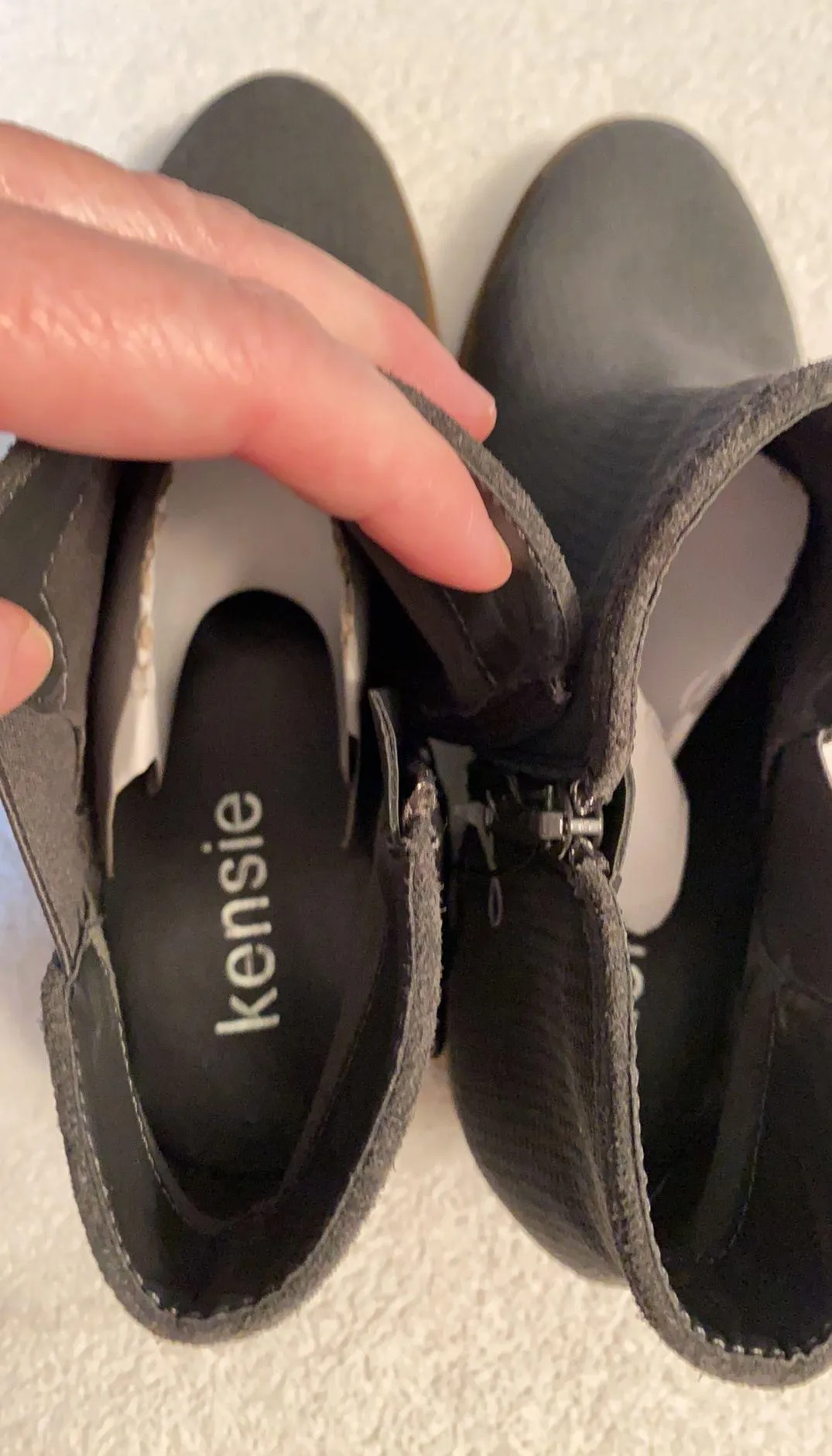 zip side booties dark gray Size 8 - Image 3