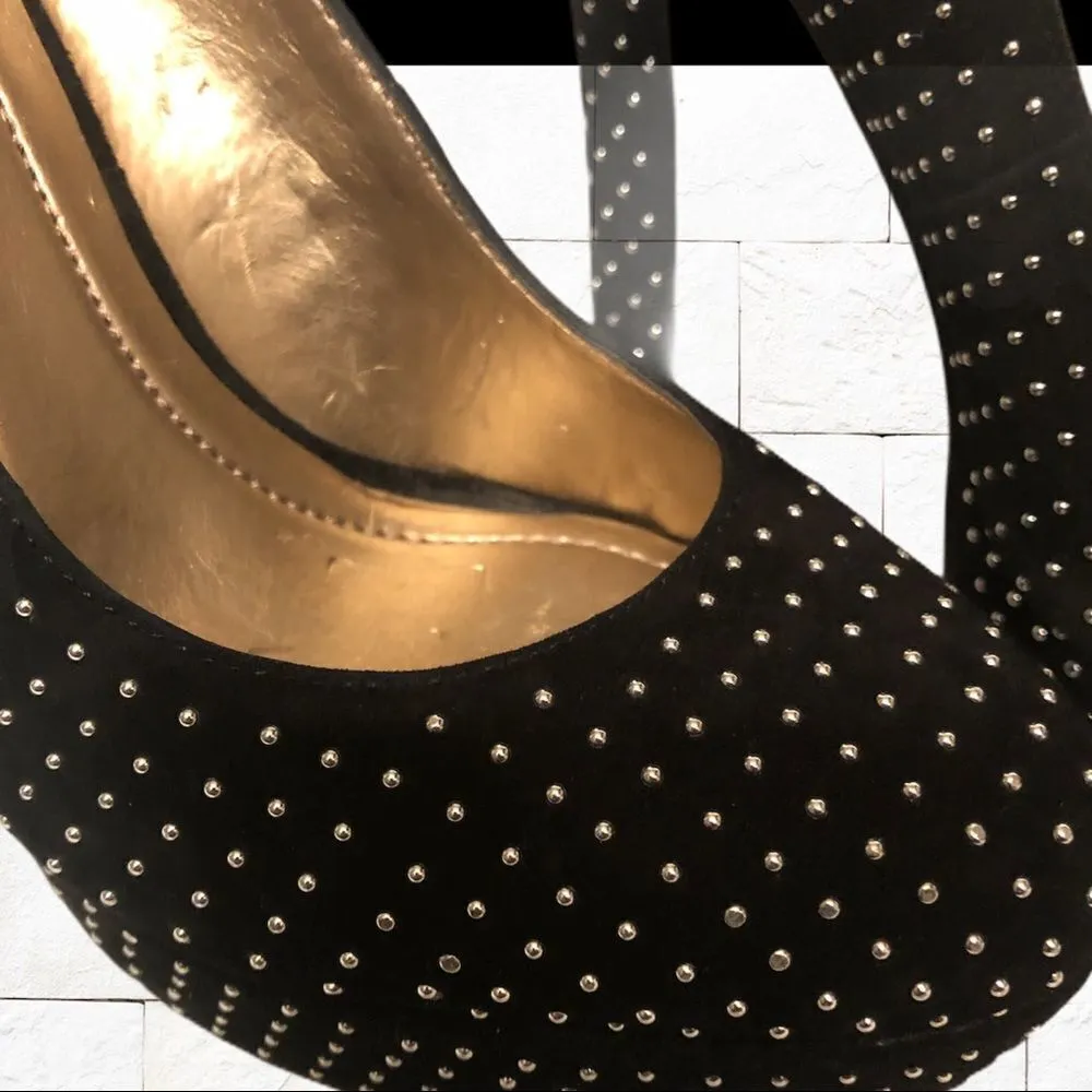 BCBG Beautiful black studded chunky heels - Image 3