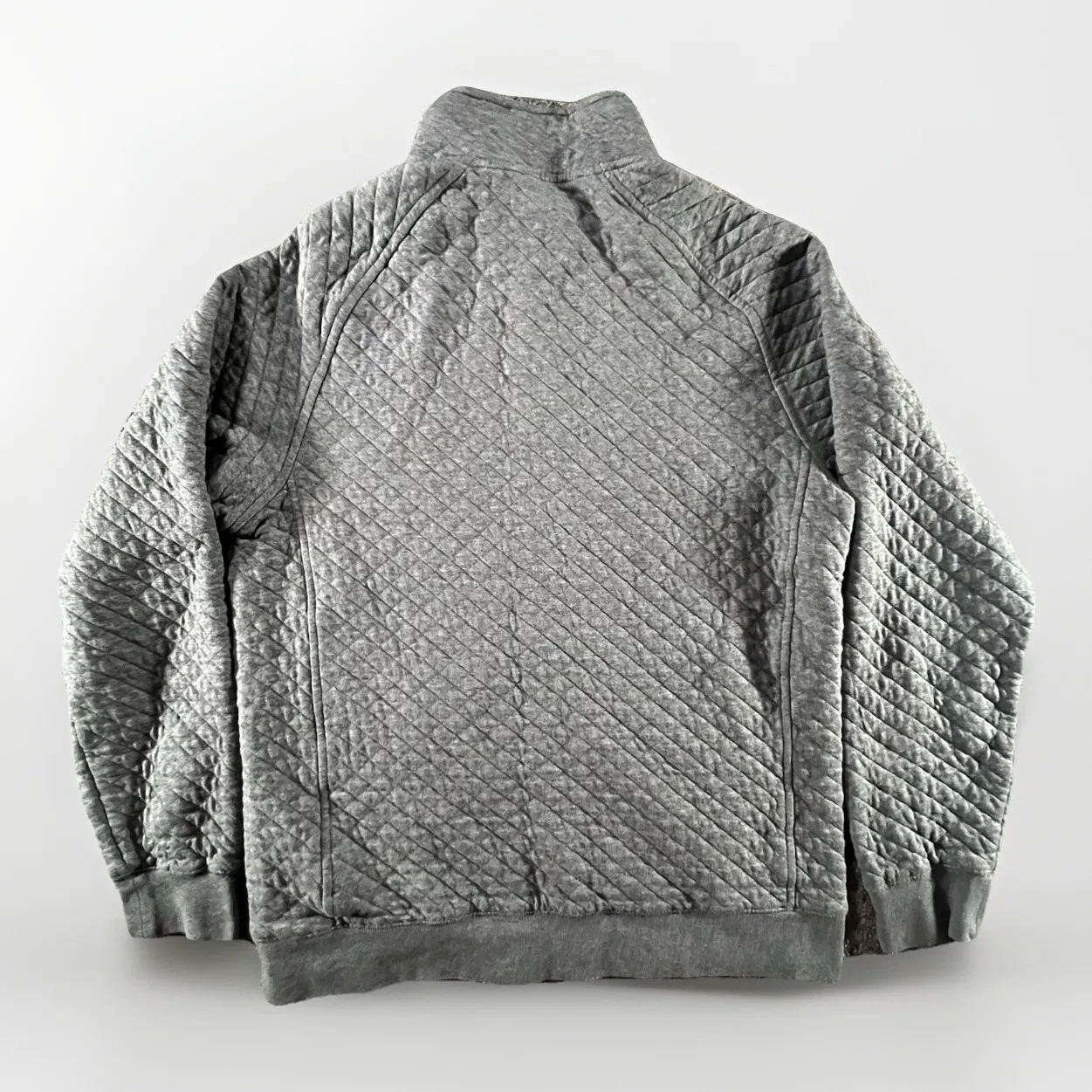 L.L.Bean Mens M Gray Quilted Full Zip Jacket Traditional Fit Cotton‎ Blend - Image 3