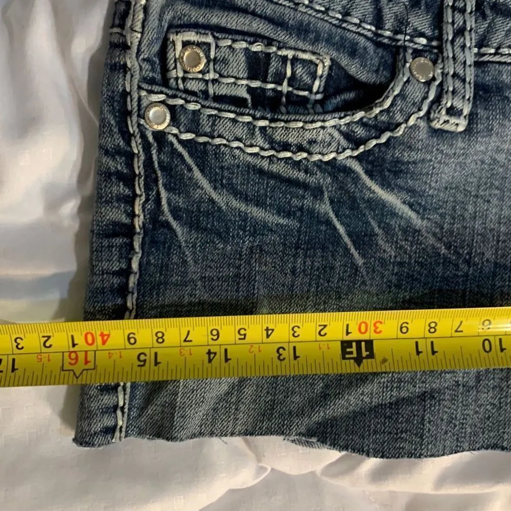 Blue Asphalt Mini Skirt Cutoffs Blue Size undefined - Image 4