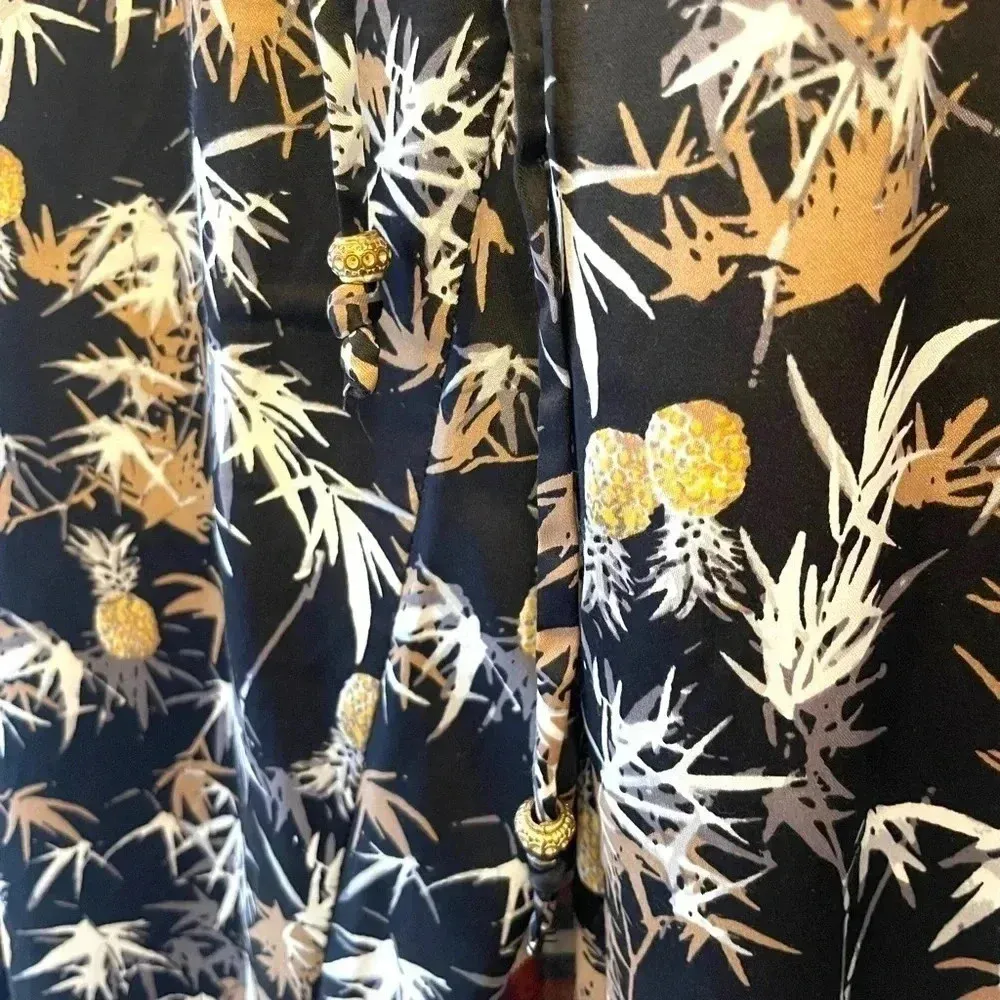 Peter Som Silky Pineapple Print Jogger Pants - Image 4