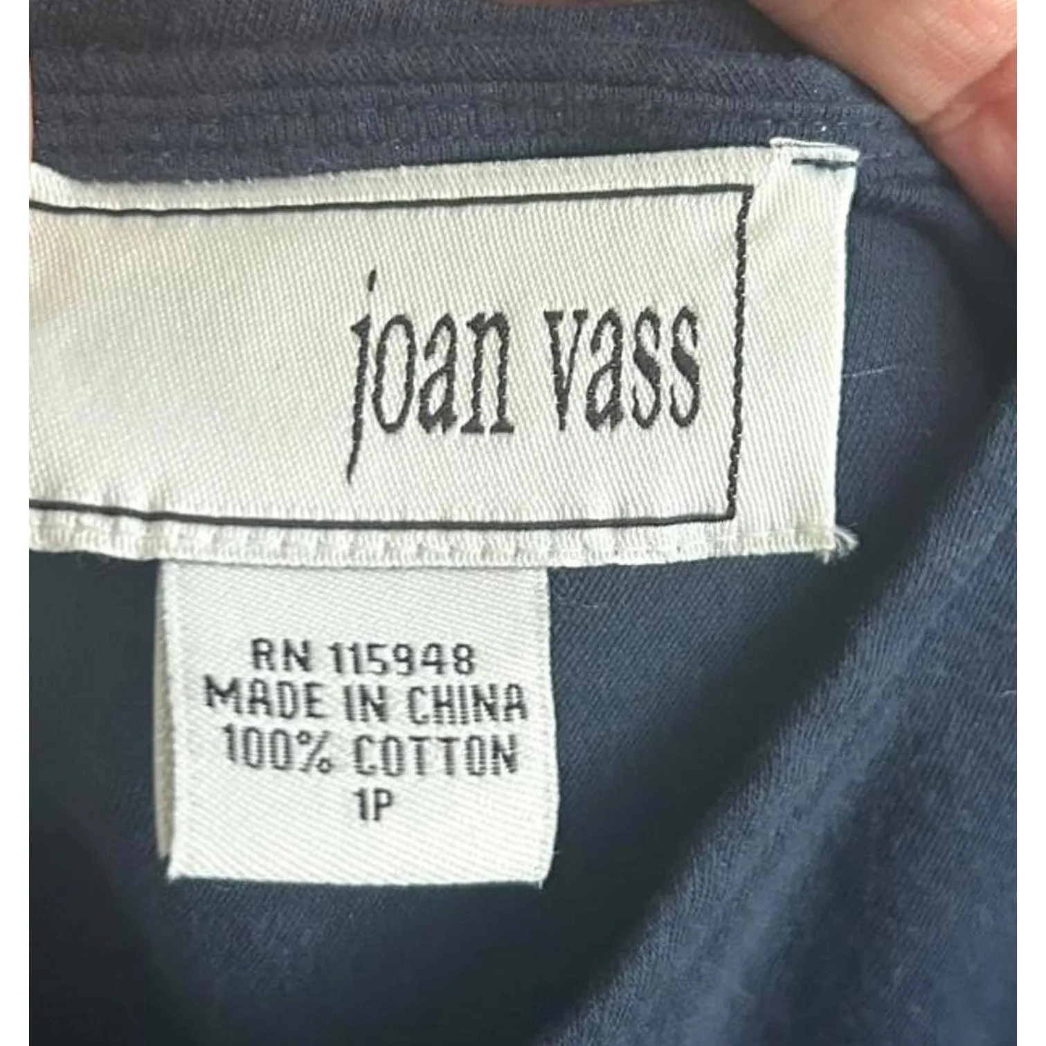 Joan Vass Womens Dress Sz 6/8 Navy Blue 3/4 Sleeve A Line - Image 6