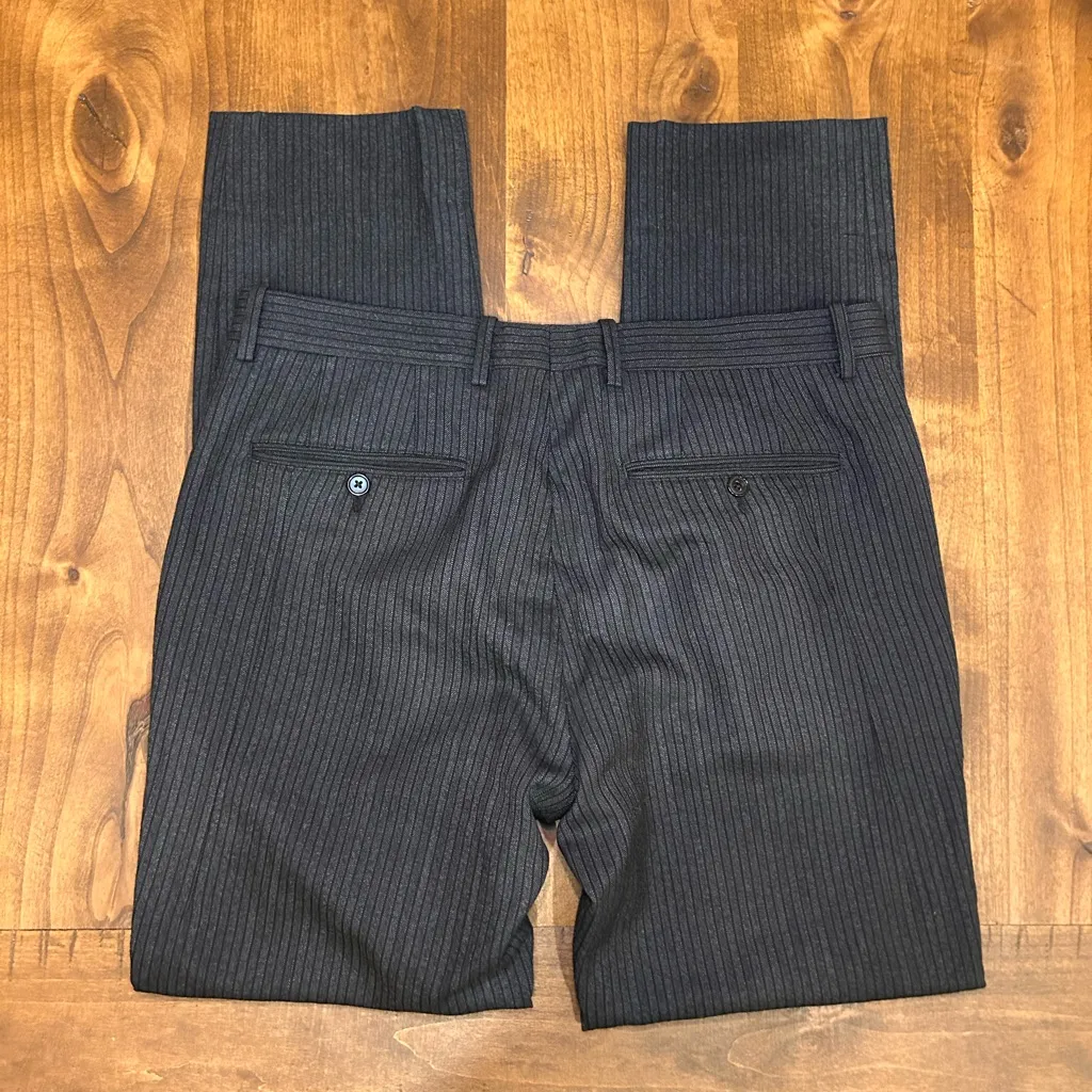 MARNI Wool Charcoal Pinstripe Trousers | Made in Italy | Size 48 (US 12) - Image 9
