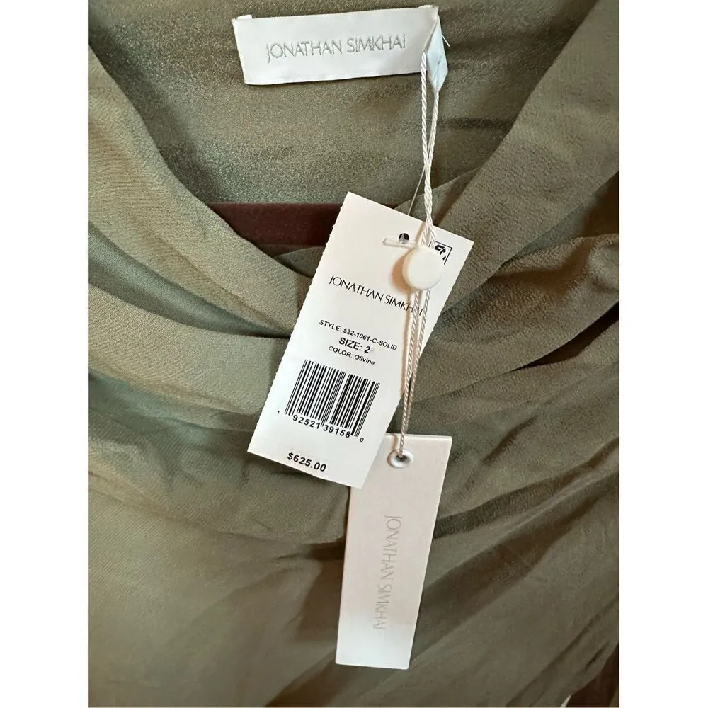 JONATHAN SIMKHAI BRYANNA MIDI DRESS Size 2 Green - Image 8