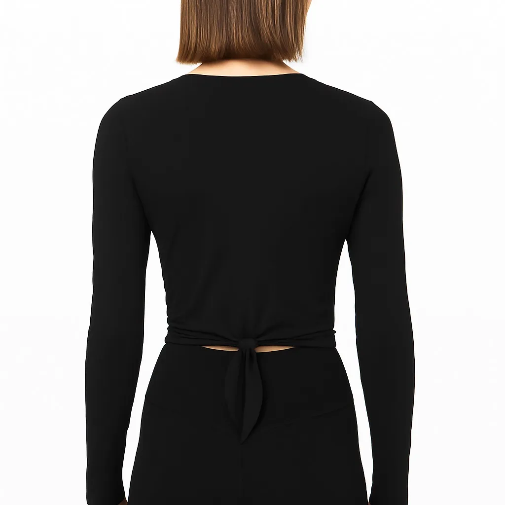 Lululemon Time To Restore Nulu Long Sleeve Wrap Top Black Women’s Size 8 Yoga - Image 2