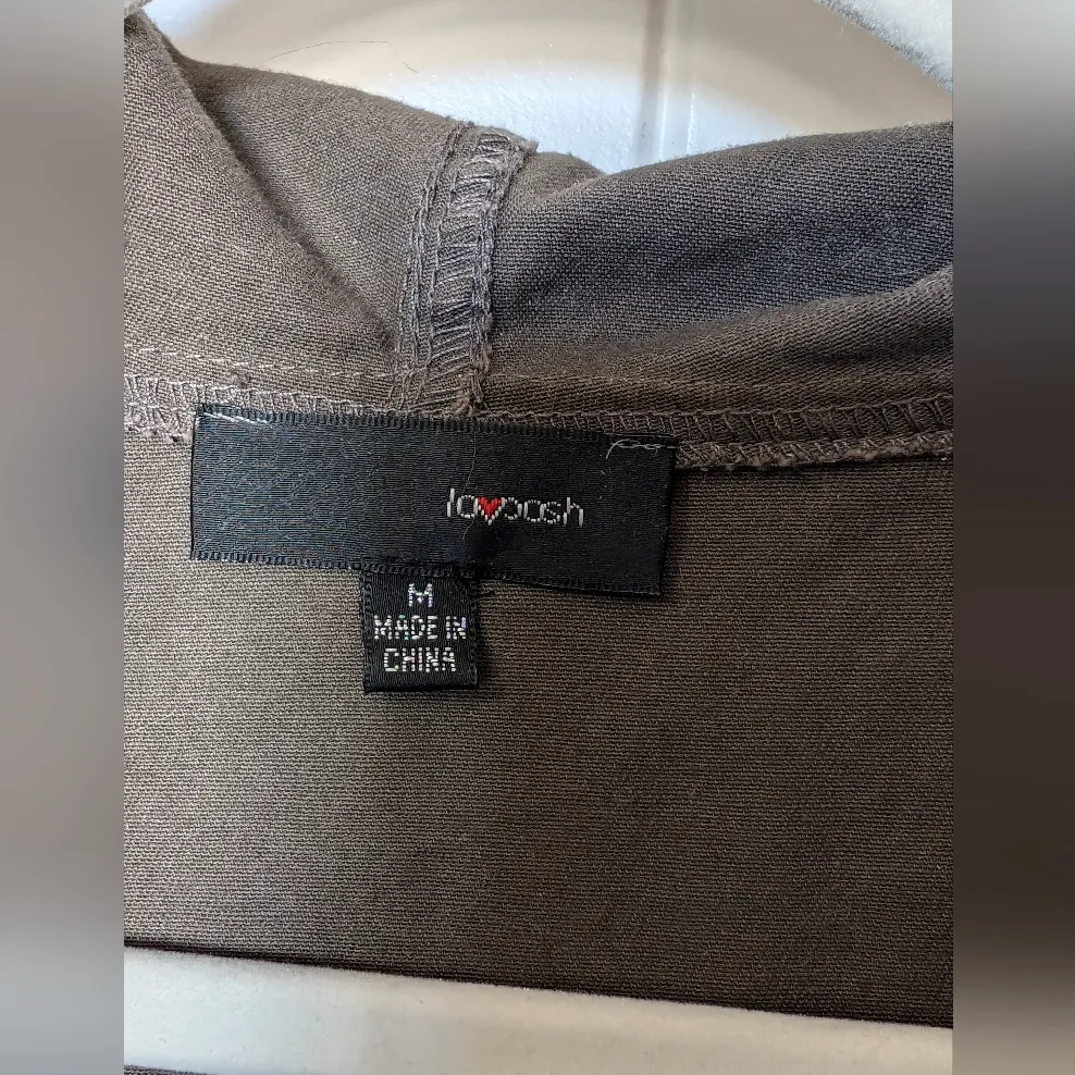 LovPosh Long Military Hooded Cotton Jacket Women's Medium Khaki Green - Image 3