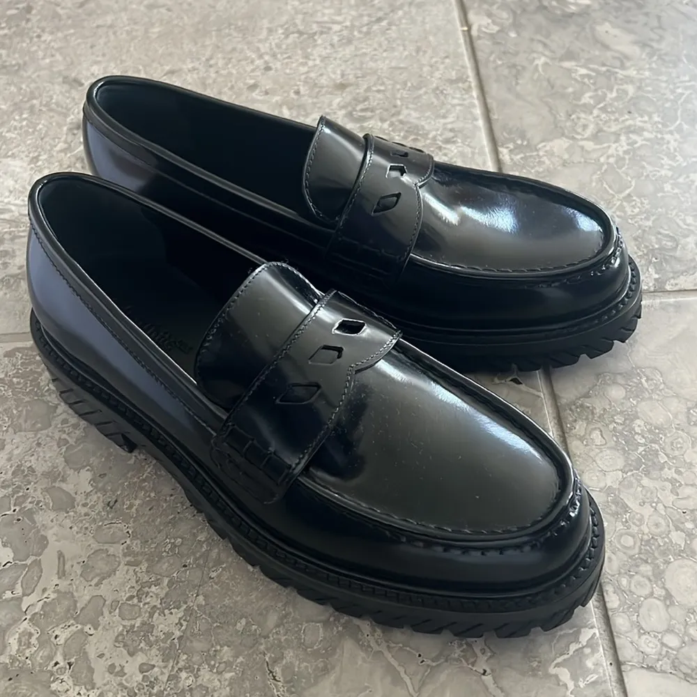 Off-White Diag-Stripe Black Leather Loafers, Size 41 NEW in Box +DustBag $1,055 - Image 5