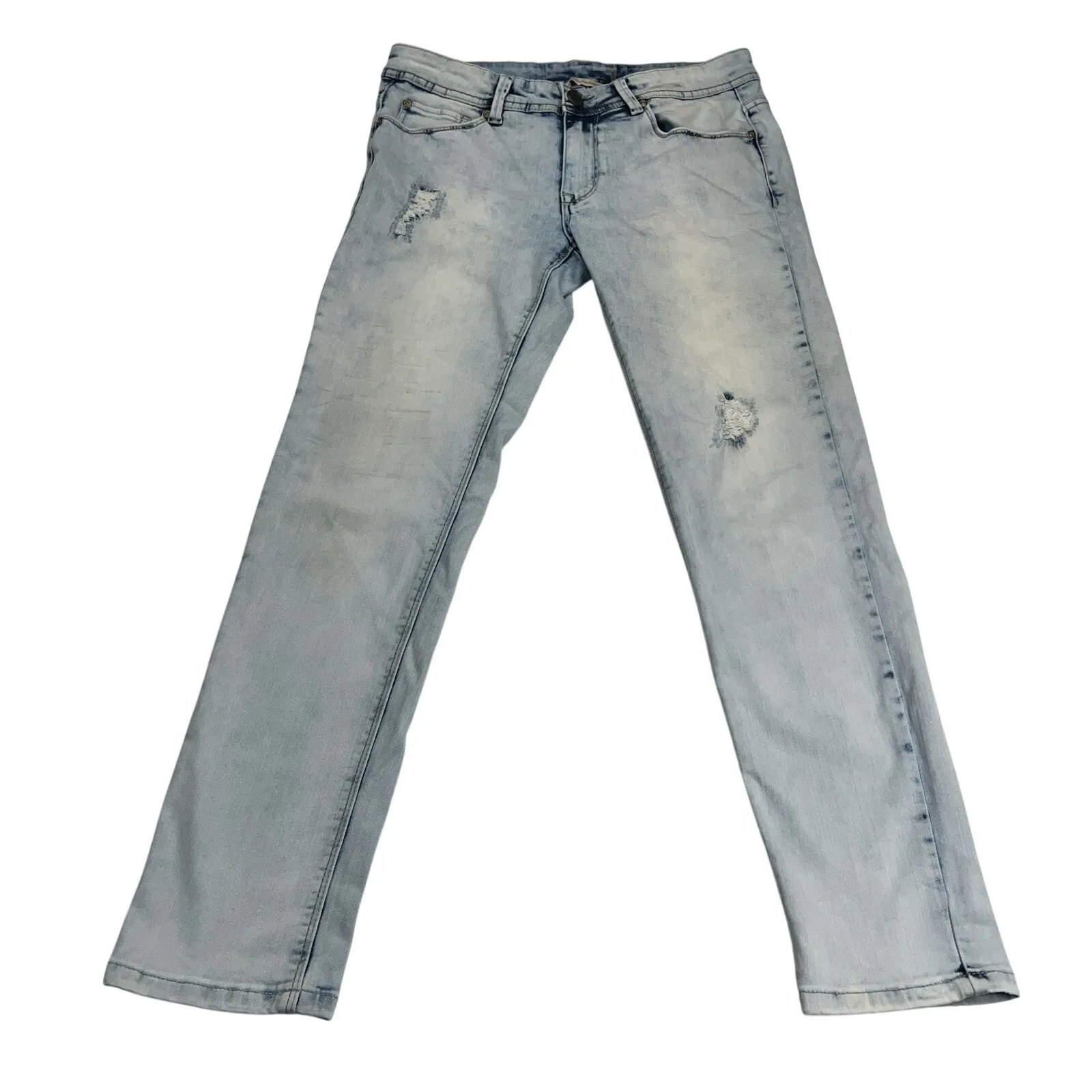 Soft Surroundings Light Wash Straight Leg Mid Rise Distressed Jeans Size 4 - Image 9