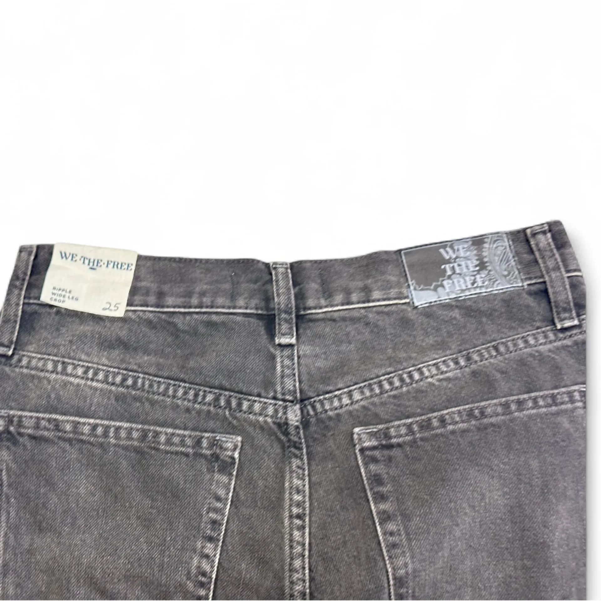 #24 NWT Free People Ripple Wide-Leg Crop Jeans in Fade To Black - Image 8